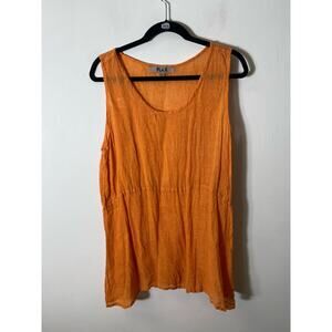 Flax Orange Linen Tunic Tank Sz L